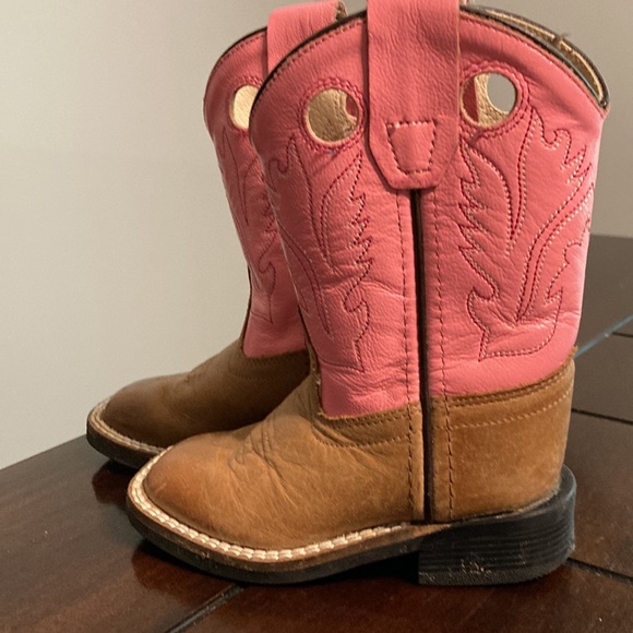 Old west tan and pink boots - Picture 4 of 10